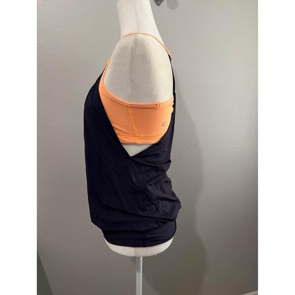 Lululemon No Limit Tank Top Navy Blue And Orange Size 4 - Picture 3 of 10